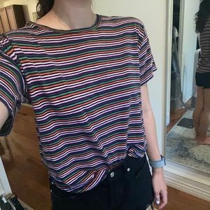 Colorful Striped Madewell T Shirt